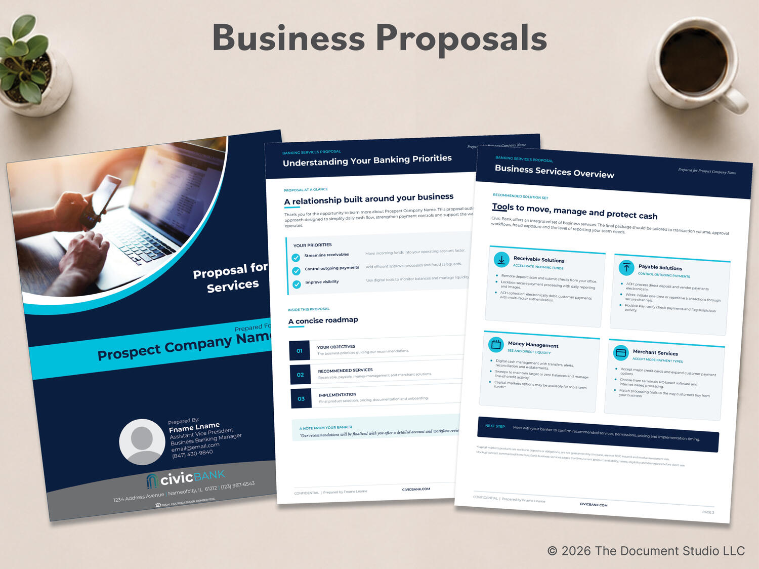 Business proposal and corporate document design by The Document Studio. Business proposal and corporate document design by The Document Studio.